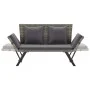 Banco de jardín con cojines ratán sintético gris 176 cm de vidaXL, Bancos de jardín - Ref: Foro24-46232, Precio: 220,10 €, De...