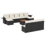 Set de sofás de jardín 11 pzas y cojines ratán sintético negro de , Conjuntos de jardín - Ref: Foro24-3257099, Precio: 586,78...