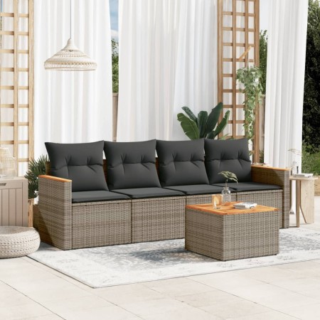 Juego de sofás jardín con cojines 5 pzas ratán sintético gris de , Conjuntos de jardín - Ref: Foro24-3258182, Precio: 291,26 ...