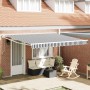 Toldo retráctil aluminio y tela gris antracita y blanco 4x3 m en Toldos | Comprar online en Foru.es