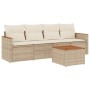 Juego de sofás jardín con cojines 5 pzas ratán sintético beige de , Conjuntos de jardín - Ref: Foro24-3258180, Precio: 341,40...