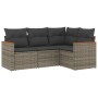 Set de sofás de jardín 4 pzas y cojines ratán sintético gris de , Conjuntos de jardín - Ref: Foro24-3258336, Precio: 287,67 €...