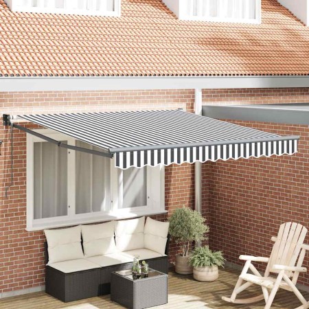 Toldo retráctil aluminio y tela gris antracita y blanco 3x2,5 m en Toldos | Comprar online en Foru.es