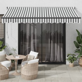 Toldo retráctil aluminio y tela antracita y blanco 3,5x2,5 m en Toldos | Comprar online en Foru.es