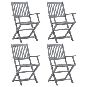 Klappbare Gartenstühle 4 Einheiten aus massivem Akazienholz von vidaXL, Gartenstühle - Ref: Foro24-46334, Preis: 163,80 €, Ra...