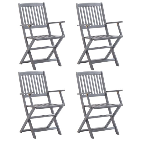 Sillas plegables de jardín 4 unidades madera maciza de acacia de vidaXL, Sillas de jardín - Ref: Foro24-46334, Precio: 165,89...