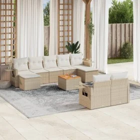 Garden sofa set with beige cushions 10 pieces synthetic rattan by , Garden sets - Ref: Foro24-3257108, Price: 723,36 €, Disco...