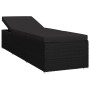 Tumbona con cojín de ratán sintético negro de vidaXL, Tumbonas - Ref: Foro24-46221, Precio: 212,44 €, Descuento: %