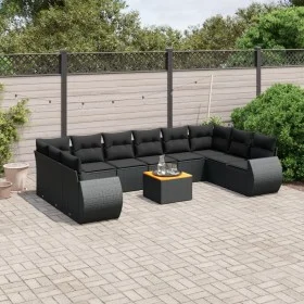 11-piece garden sofa set and black synthetic rattan cushions by , Garden sets - Ref: Foro24-3225173, Price: 735,60 €, Discoun...