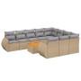 Set de sofás de jardín 11pzas con cojines ratán sintético beige de , Conjuntos de jardín - Ref: Foro24-3225184, Precio: 690,0...
