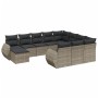 Set de sofás de jardín 11 pzas y cojines ratán sintético gris de , Conjuntos de jardín - Ref: Foro24-3225192, Precio: 655,35 ...