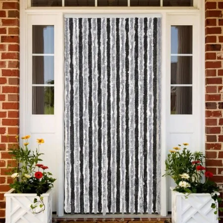 Cortina antimoscas chenilla gris y negro 100x220 cm de , Mosquiteras para ventanas - Ref: Foro24-377330, Precio: 64,82 €, Des...