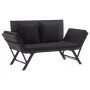 Banco de jardín con cojines ratán sintético negro 176 cm de vidaXL, Bancos de jardín - Ref: Foro24-46233, Precio: 219,06 €, D...