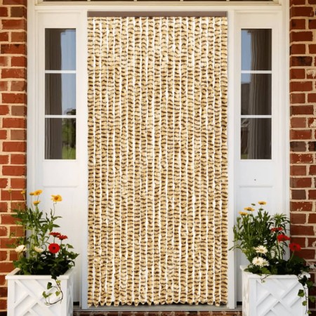 Cortina antimoscas chenilla beige y marrón 56x200 cm de , Mosquiteras para ventanas - Ref: Foro24-377387, Precio: 36,40 €, De...