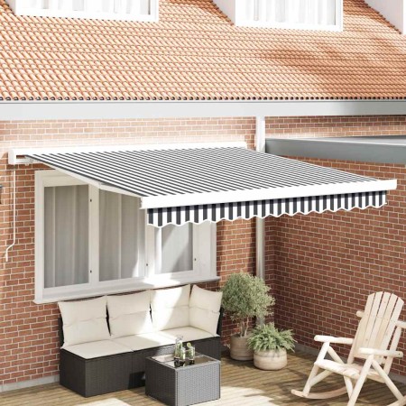 Toldo retráctil aluminio y tela gris antracita y blanco 3x2,5 m en Toldos | Comprar online en Foru.es
