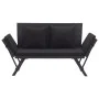Banco de jardín con cojines ratán sintético negro 176 cm de vidaXL, Bancos de jardín - Ref: Foro24-46233, Precio: 219,06 €, D...