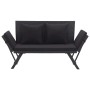 Banco de jardín con cojines ratán sintético negro 176 cm de vidaXL, Bancos de jardín - Ref: Foro24-46233, Precio: 209,39 €, D...