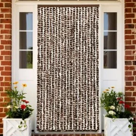 Cortina antimoscas chenilla marrón y blanco 100x200 cm de , Mosquiteras para ventanas - Ref: Foro24-377393, Precio: 64,36 €, ...