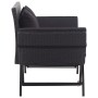 Banco de jardín con cojines ratán sintético negro 176 cm de vidaXL, Bancos de jardín - Ref: Foro24-46233, Precio: 209,39 €, D...