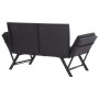 Banco de jardín con cojines ratán sintético negro 176 cm de vidaXL, Bancos de jardín - Ref: Foro24-46233, Precio: 209,39 €, D...