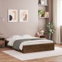 Cama con cajones madera de ingeniería marrón roble 135x190 cm de , Camas y somieres - Ref: Foro24-3207314, Precio: 185,89 €, ...