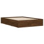 Cama con cajones madera de ingeniería marrón roble 135x190 cm de , Camas y somieres - Ref: Foro24-3207314, Precio: 185,89 €, ...