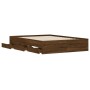 Cama con cajones madera de ingeniería marrón roble 135x190 cm de , Camas y somieres - Ref: Foro24-3207314, Precio: 185,89 €, ...
