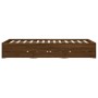 Cama con cajones madera de ingeniería marrón roble 135x190 cm de , Camas y somieres - Ref: Foro24-3207314, Precio: 185,89 €, ...