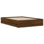 Cama con cajones madera de ingeniería marrón roble 135x190 cm de , Camas y somieres - Ref: Foro24-3207314, Precio: 185,89 €, ...