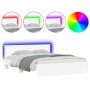 Estructura de cama cabecero y luces LED blanca 160x200 cm de , Camas y somieres - Ref: Foro24-3207595, Precio: 197,34 €, Desc...