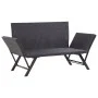 Banco de jardín con cojines ratán sintético negro 176 cm de vidaXL, Bancos de jardín - Ref: Foro24-46233, Precio: 219,06 €, D...