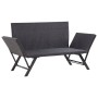 Banco de jardín con cojines ratán sintético negro 176 cm de vidaXL, Bancos de jardín - Ref: Foro24-46233, Precio: 209,39 €, D...