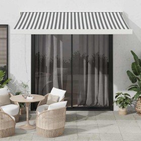 Toldo retráctil aluminio y tela antracita y blanco 3,5x2,5 m en Toldos | Comprar online en Foru.es
