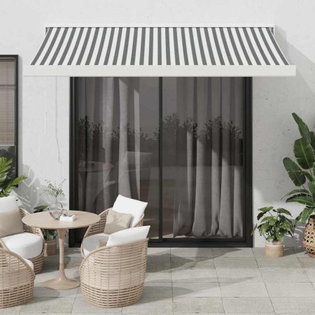 Toldo retráctil aluminio y tela antracita y blanco 3,5x2,5 m en Toldos | Comprar online en Foru.es