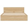 Estructura de cama cabecero y luces LED roble Sonoma 160x200 cm de , Camas y somieres - Ref: Foro24-3207597, Precio: 157,48 €...