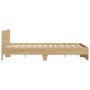 Estructura de cama cabecero y luces LED roble Sonoma 160x200 cm de , Camas y somieres - Ref: Foro24-3207597, Precio: 157,48 €...