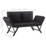 Banco de jardín con cojines ratán sintético negro 176 cm de vidaXL, Bancos de jardín - Ref: Foro24-46233, Precio: 209,39 €, D...