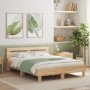 Estructura de cama cabecero y luces LED roble Sonoma 140x190 cm de , Camas y somieres - Ref: Foro24-3207562, Precio: 161,12 €...