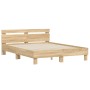 Estructura de cama cabecero y luces LED roble Sonoma 140x190 cm de , Camas y somieres - Ref: Foro24-3207562, Precio: 161,12 €...