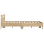 Estructura de cama cabecero y luces LED roble Sonoma 140x190 cm de , Camas y somieres - Ref: Foro24-3207562, Precio: 161,12 €...