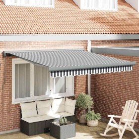 Toldo retráctil aluminio y tela gris antracita y blanco 3x2,5 m en Toldos | Comprar online en Foru.es