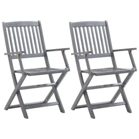 Sillas de jardín plegables 2 unidades madera maciza de acacia de vidaXL, Sillas de jardín - Ref: Foro24-46333, Precio: 108,89...