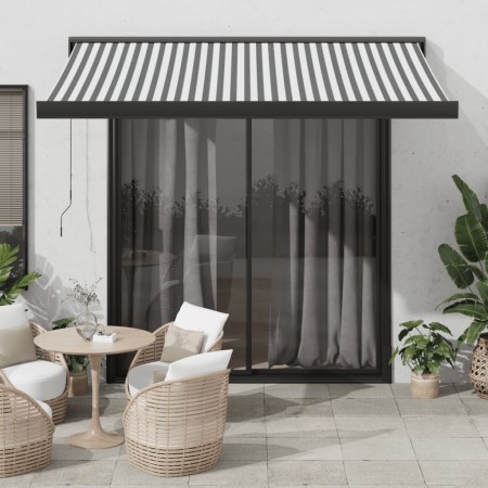 Toldo retráctil aluminio y tela antracita y blanco 3,5x2,5 m en Toldos | Comprar online en Foru.es