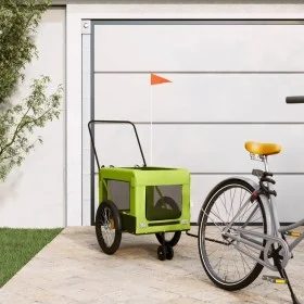 Pet Bicycle Trailer Iron Oxford Cloth Green Black by , pet strollers - Ref: Foro24-93941, Price: 95,65 €, Discount: %