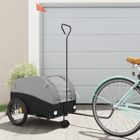 Remolque para bicicleta hierro negro y gris 45 kg de , Remolques para bicicletas - Ref: Foro24-94147, Precio: 91,73 €, Descue...
