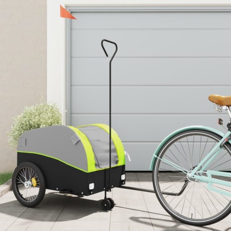 Remolque para bicicleta hierro negro y verde 45 kg de , Remolques para bicicletas - Ref: Foro24-94151, Precio: 93,25 €, Descu...