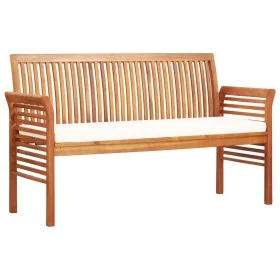 Banco de jardín 3 plazas con cojín madera maciza acacia 150 cm de vidaXL, Bancos de jardín - Ref: Foro24-45968, Precio: 208,7...