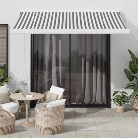 Toldo retráctil aluminio y tela antracita y blanco 3,5x2,5 m en Toldos | Comprar online en Foru.es