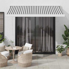 Toldo retráctil aluminio y tela antracita y blanco 3,5x2,5 m en Toldos | Comprar online en Foru.es