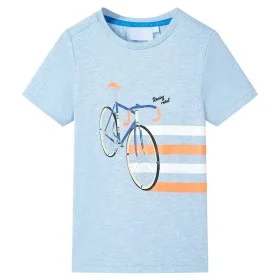 Camiseta infantil azul suave melange 116 de , Camisetas para niños - Ref: Foro24-12031, Precio: 8,45 €, Descuento: %